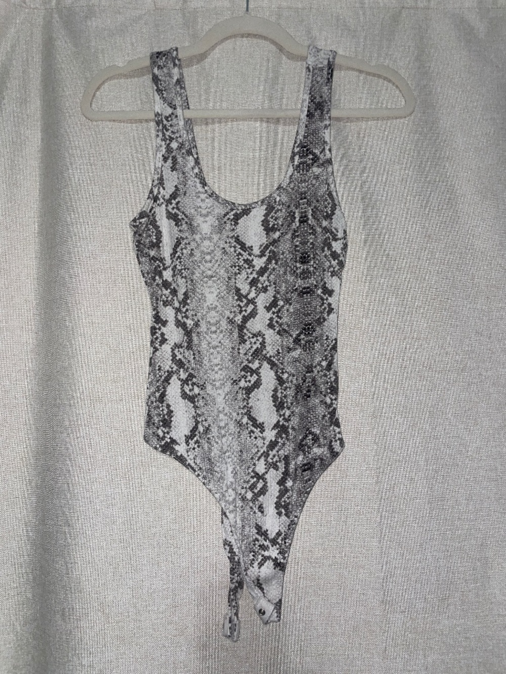 White Snake skin print bodysuit tank